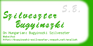 szilveszter bugyinszki business card